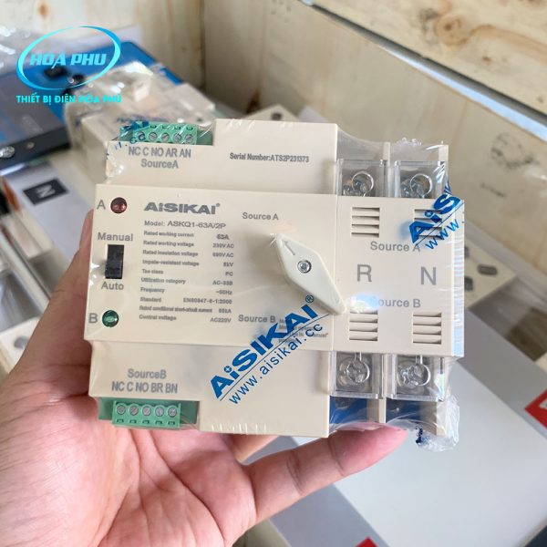 ASKQ1-63A/2P/CK: Bộ chuyển nguồn tự động Aisikai ASKQ1 2P 63A