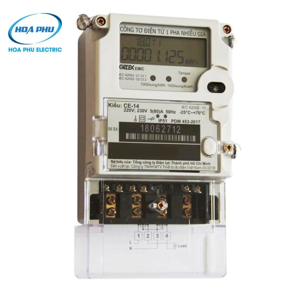 Gelex Emic CE-14: Công tơ điện tử 1 pha nhiều biểu giá