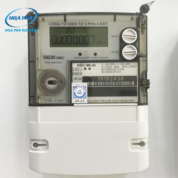 Gelex Emic ME-40: Công tơ điện tử 3 Pha 4 dây 1 biểu giá - Hình ảnh 3