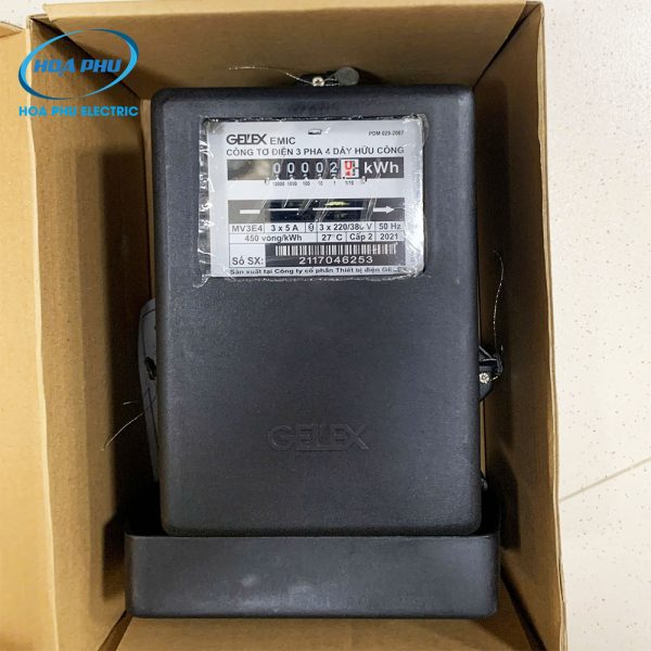Gelex Emic MV3E4 3x5A: Công tơ cơ gián tiếp 3 pha 4 dây hữu công