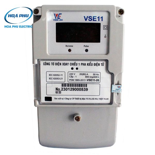 Vinasino VSE11-20: Công tơ điện tử 1 Pha 20(80)A