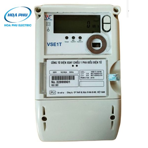 Vinasino VSE1T-10100: Công tơ điện tử  trực tiếp 1 pha 3 biểu giá 10(100)A - Hình ảnh 2