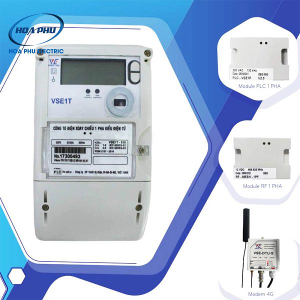 Vinasino VSE1T-510: Công tơ điện tử gián tiếp 1 pha 3 biểu giá 5(10)A - Hình ảnh 2