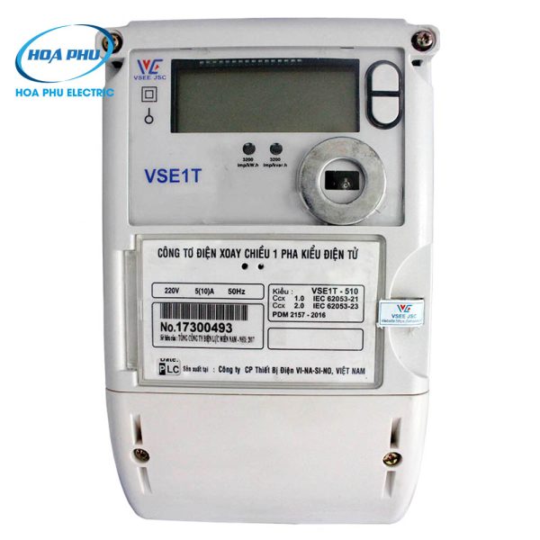 Vinasino VSE1T-510: Công tơ điện tử gián tiếp 1 pha 3 biểu giá 5(10)A