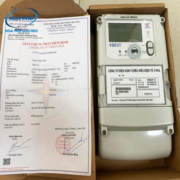 Vinasino VSE3T-5: Công tơ điện tử gián tiếp 3 pha 3 biểu giá 3x5(6)A - Hình ảnh 2
