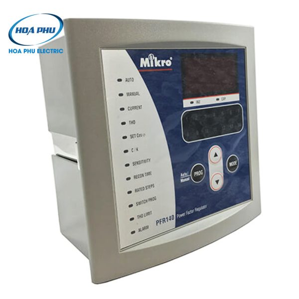 Mikro PFR140-220-50: Bộ điều khiển tụ bù 14 cấp, điện áp (L-L): 220VAC – 240VAC