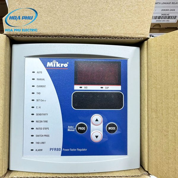 Mikro PFR80-415-50: Bộ điều khiển tụ bù 8 cấp, điện áp (L-L): 380VAC – 415VAC