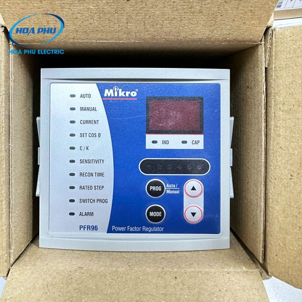 Mikro PFR96-220-50: Bộ điều khiển tụ bù 6 cấp, điện áp (L-N): 220VAC - 240VAC