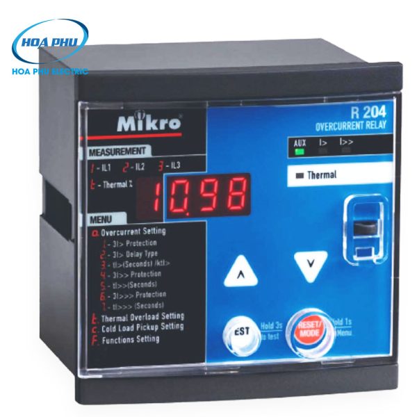 Mikro R204-230A: Relay bảo vệ quá dòng Mikro R204 (new)