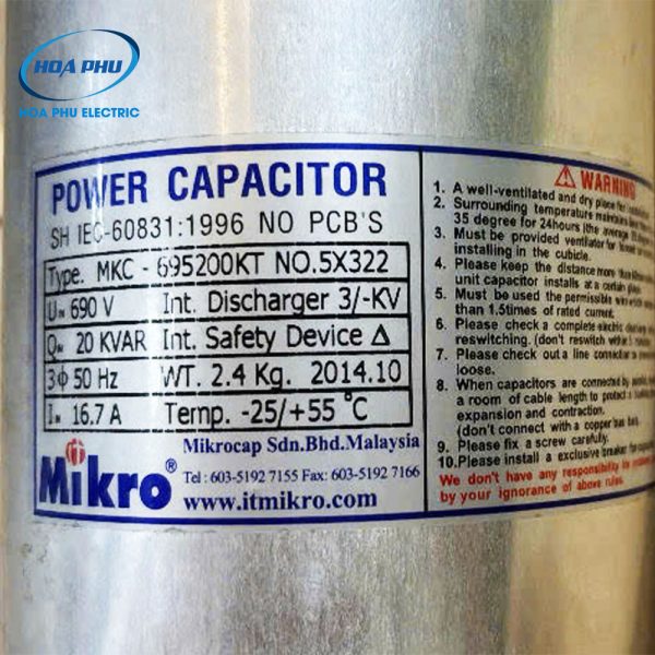 Tụ bù khô 3p 690V 20KVAR MKC-695200KT