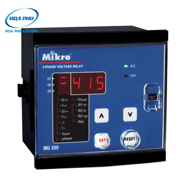 Mikro MU350-415V: Rơ-le bảo vệ điện áp MU350