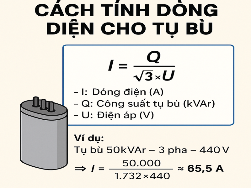 Cách tính dòng điện cho tụ bù