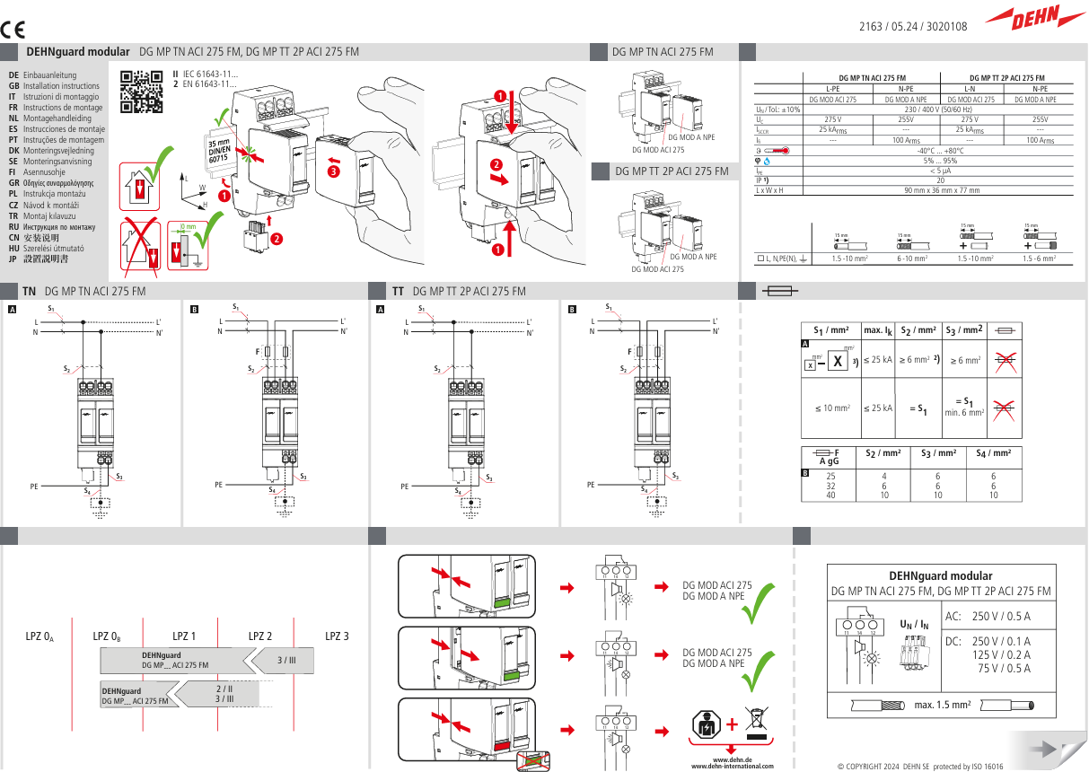 Cách lắp đặt chống sét DEHN_DG MP TT ACI 275 FM (942 121)