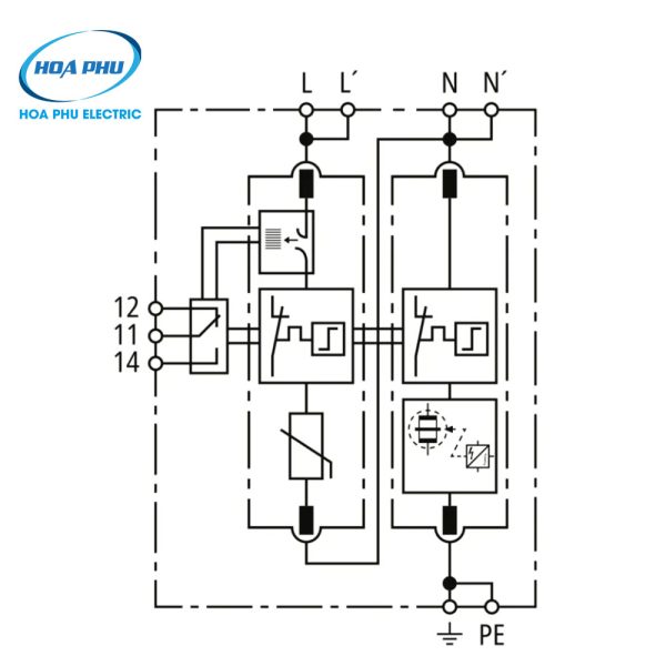 Cấu tạo chống sét lan truyền Dehn Nr. 942121 - DG MP TT 2P ACI 275 FM