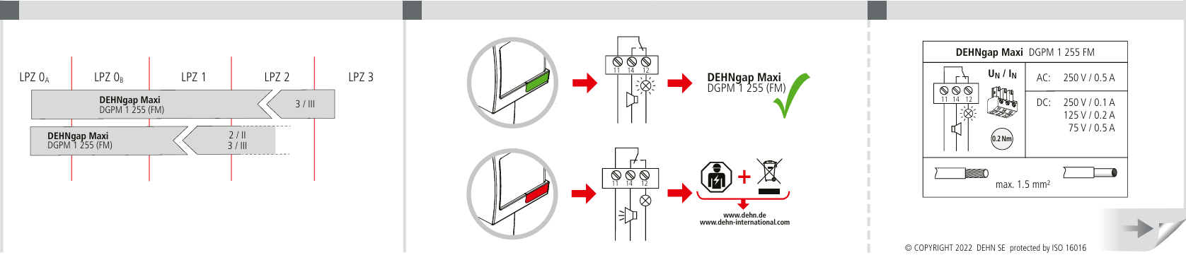 DEHNgap Maxi 1 255 FM | Type 1+2