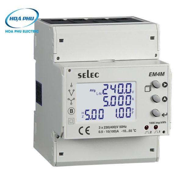 Selec EM4M-3P-C-100A– Đồng hồ đo đa năng 3 pha trực tiếp gắn Dinray