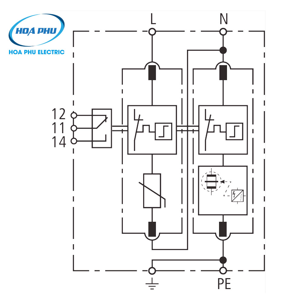 Cấu tạo chống sét dehn 952185 DG M H TT 2P 275 FM