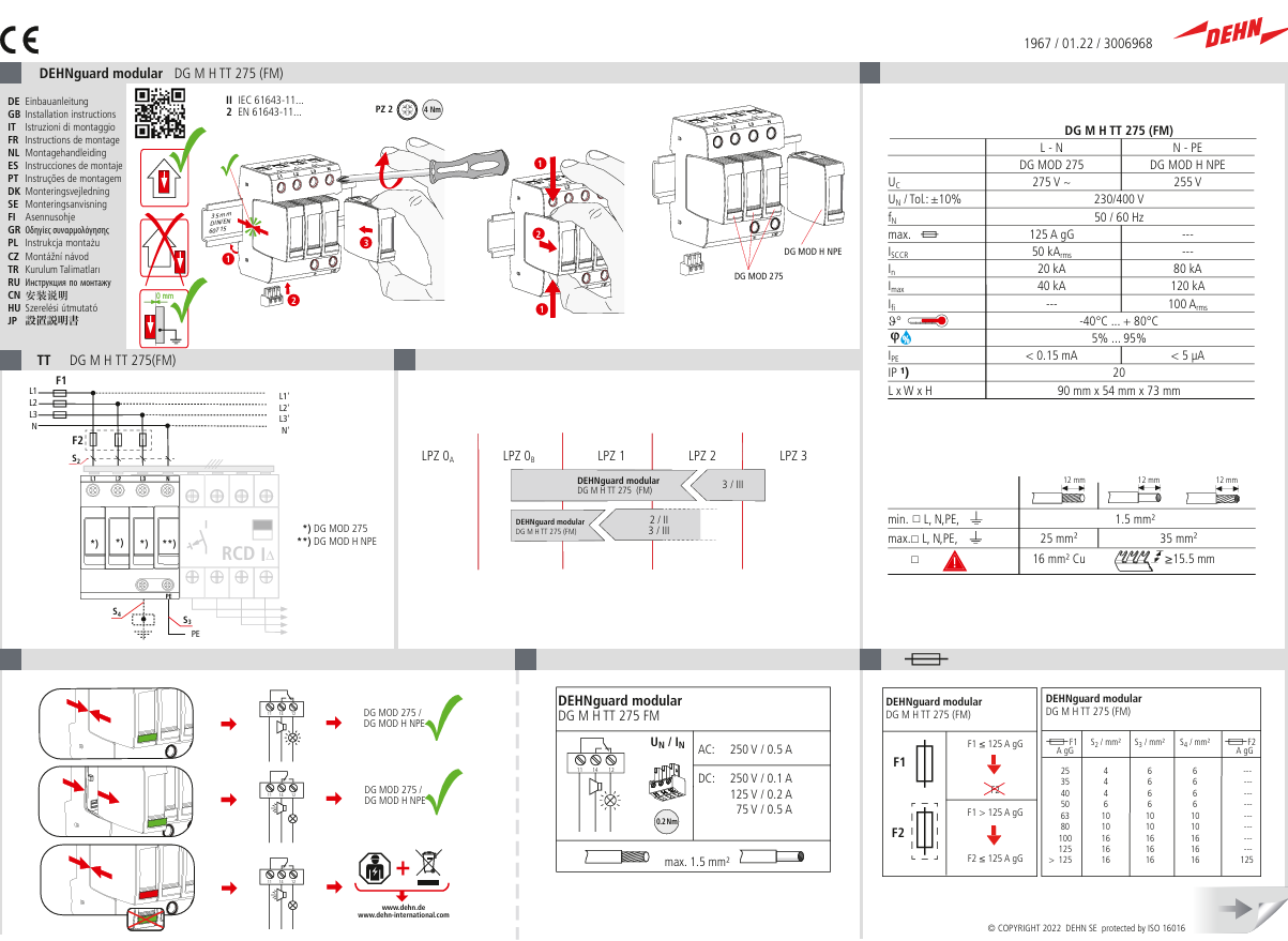 Hướng dẫn lắp đặt sản phẩm 952385 DG M H TT 275 FM