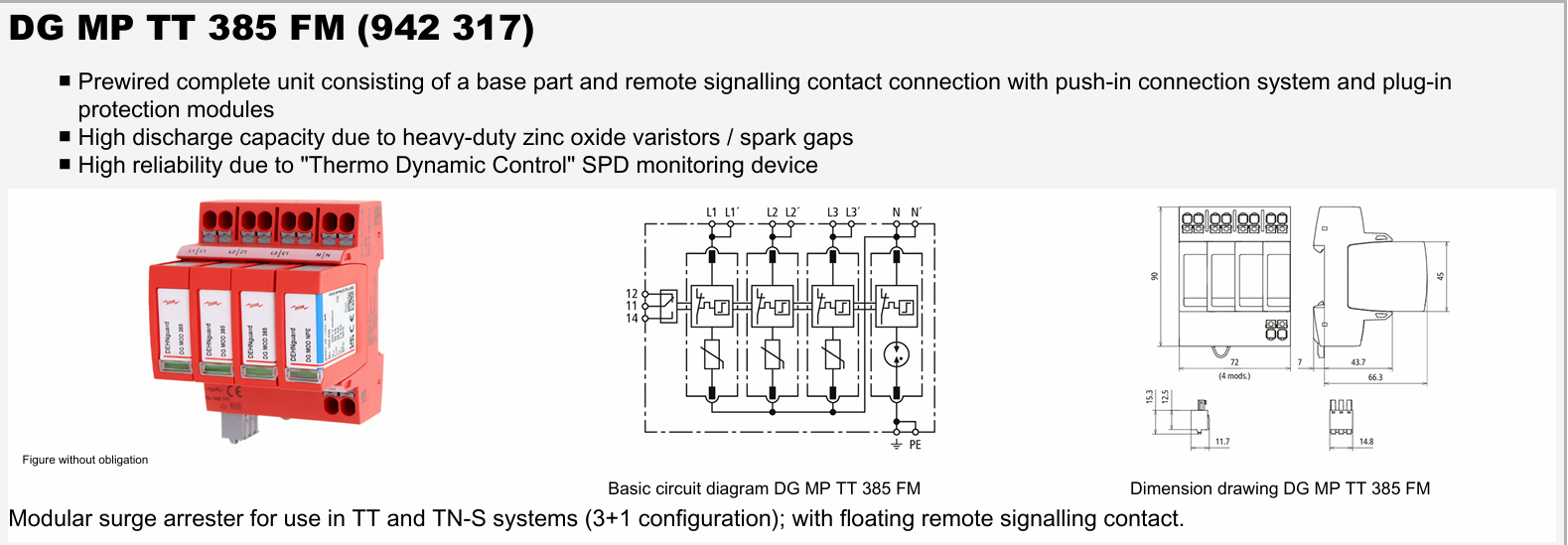 cấu tạo sản phẩm DG MP TT 385 FM (942 317)