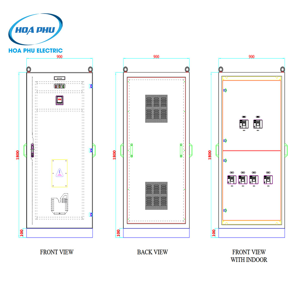 bản vẽ Tủ điện 600A Mitsubishi cho nhà xưởng lớn