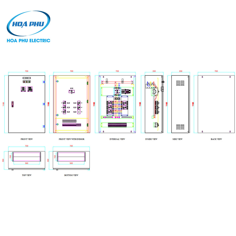 bản vẽ Tủ phân phối 3p 200a