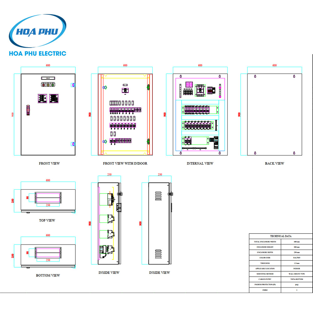 Bản vẽ tủ điện DP 3P 40A schnider