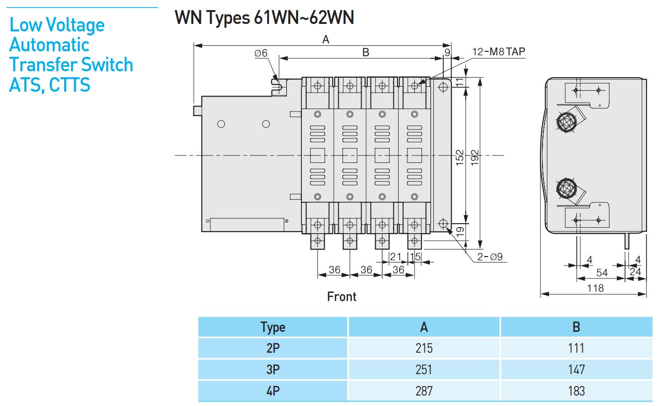 ATS 3P 100A 61WN-62WN