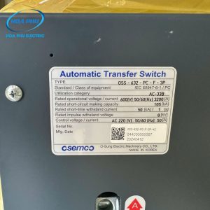 ATS OSEMCO OSS-632-PC 3P: ATS 3P 3200A Loại 2 Vị Trí