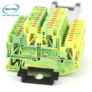 WONKE JPTTB 2.5-PE: Cầu Đấu Tiếp Địa Push-in 2 Tầng 2.5mm² 24A 500V