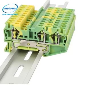WONKE JST 4-TW-PE:Cầu Đấu Tiếp Địa Lò Xo 1 Vào 2 Ra 41A 800V 4mm²