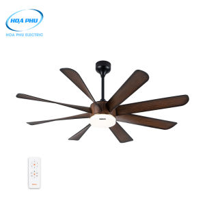 Nanoco NCFD6089L:Quạt Trần 8 Cánh Vân Gỗ Có Đèn LED