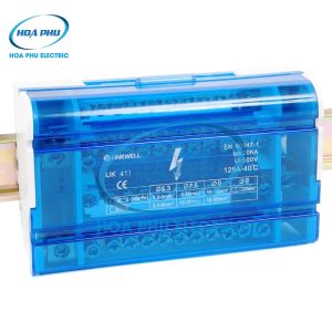 LINKWELL UK 411:Hộp Đấu Cáp 4 Cực 125A, Ui 500V, DIN Rail