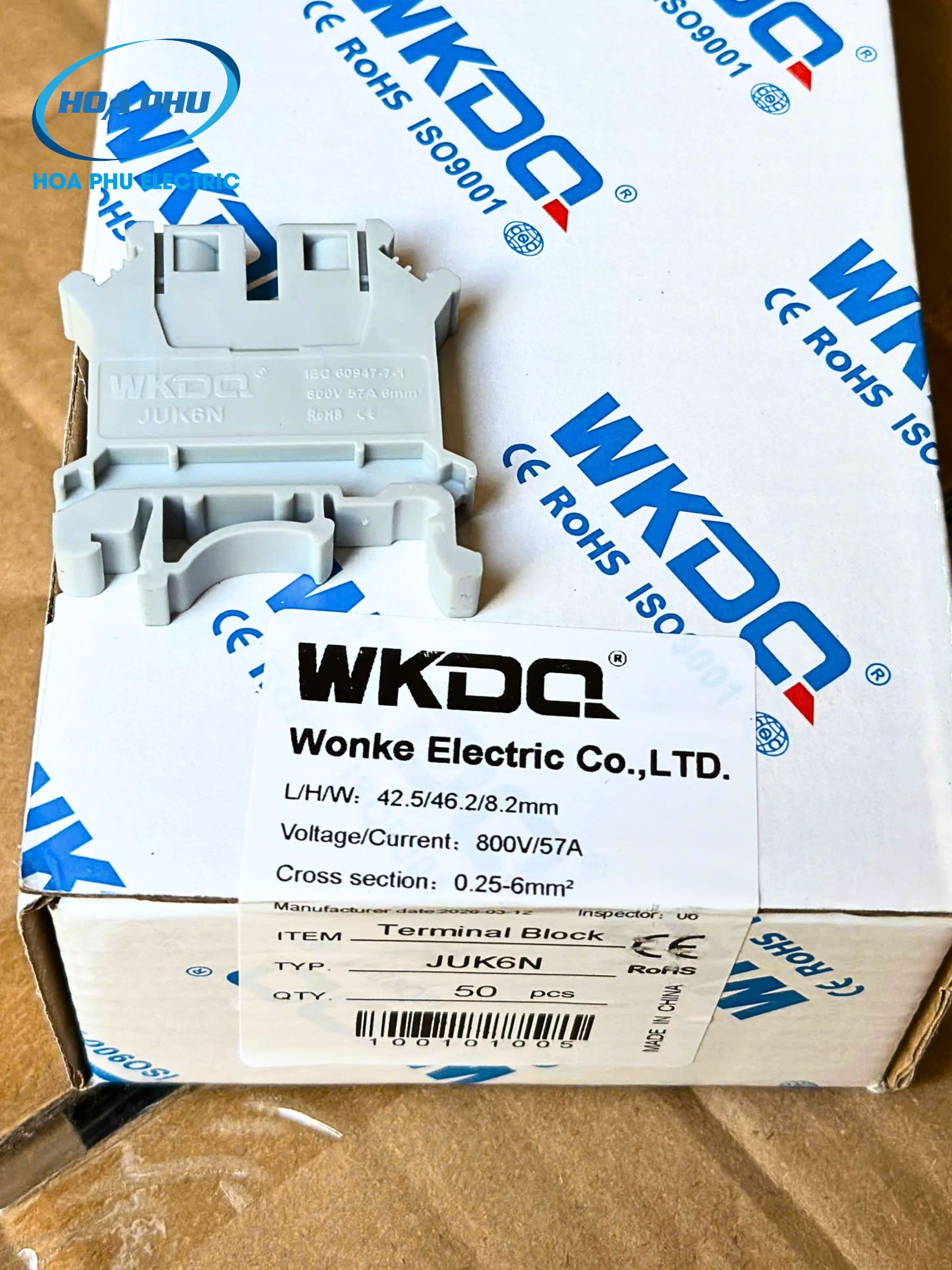 WONKE JUK 6N:Cầu Đấu Dây Bắt Vít 6mm² 800V/57A - Ảnh 3